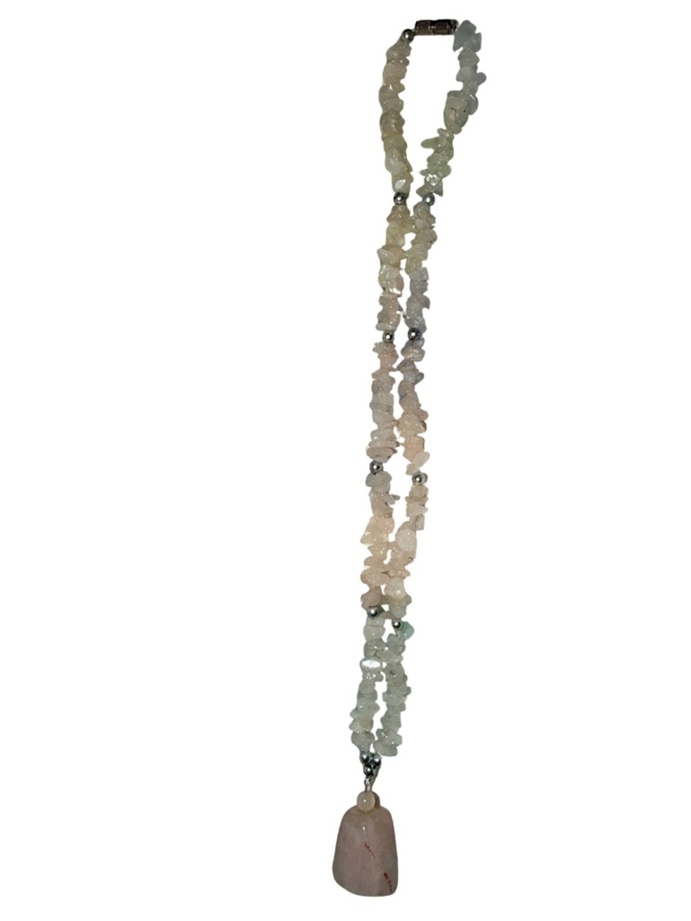 Rose Quartz vintage  Pendant Necklace - Unbranded